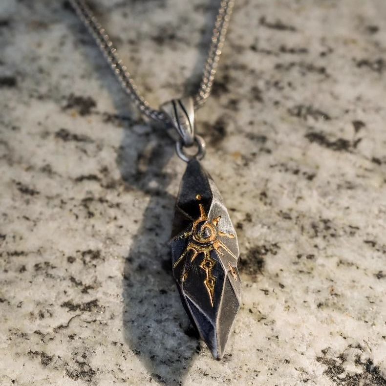 Wishing Stone Titanium Steel Necklace for Men Minimalist Style