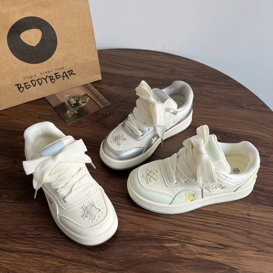 Women's Platform Lace-Up Sneakers with Soft Casual Style