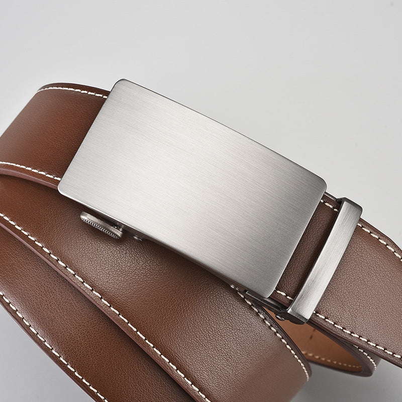 Men's Two-Layer Cowhide Automatic Buckle Business Belt