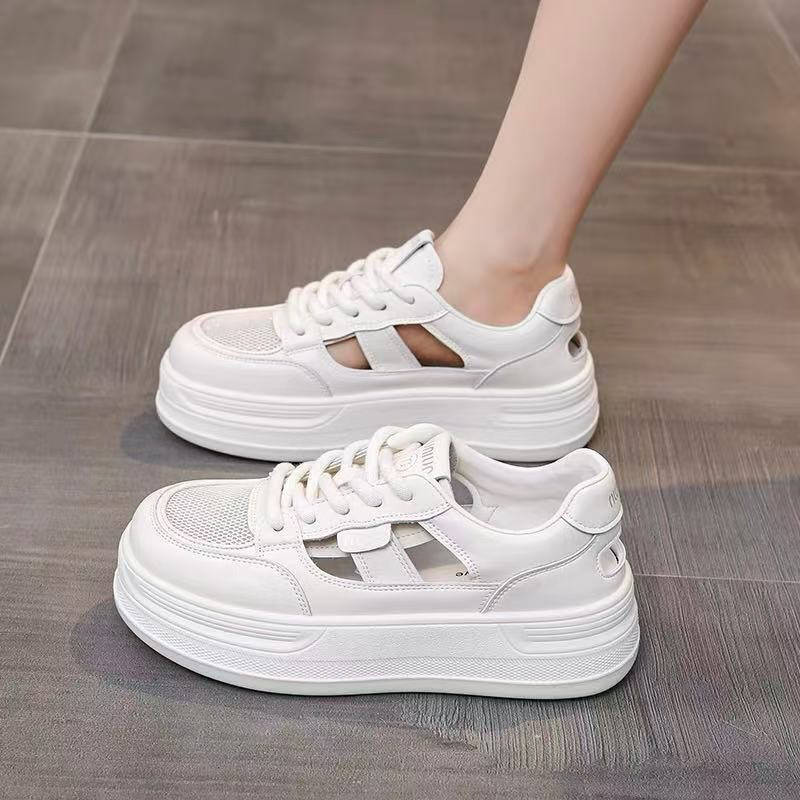 Women's Breathable Mesh Platform Sneakers with Cushioned Sole