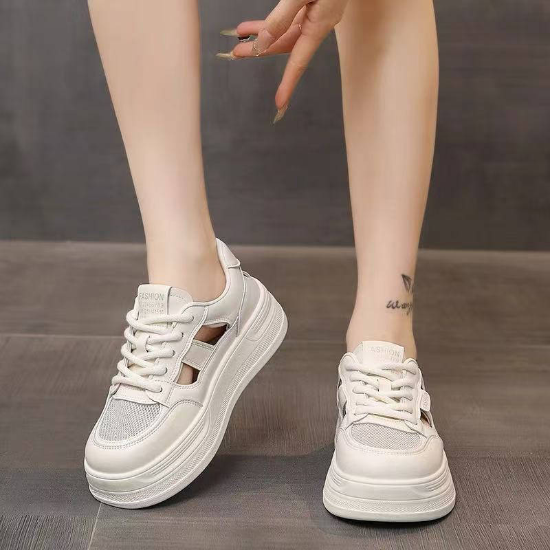Women's Breathable Mesh Platform Sneakers with Cushioned Sole
