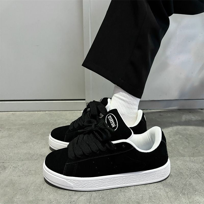 Women's Retro Black Platform Skate Sneakers Casual Shoes
