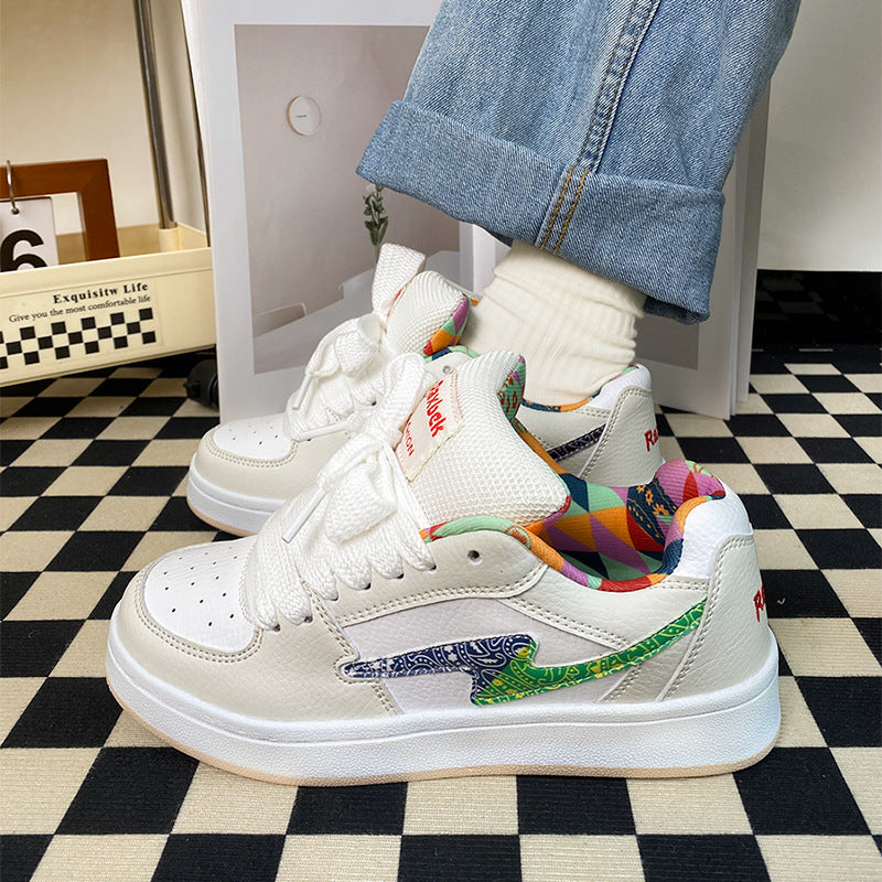 Women's Retro Plaid Skate Sneakers with Platform Sole