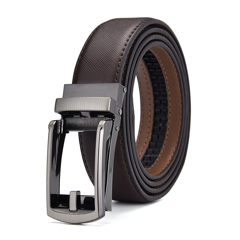 Men's Genuine Cowhide Automatic Buckle Business Belt