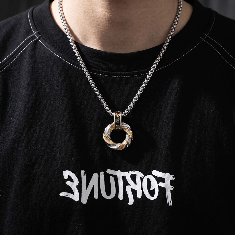 Lucky Coin Pendant Necklace Niche Design Jewelry Unisex