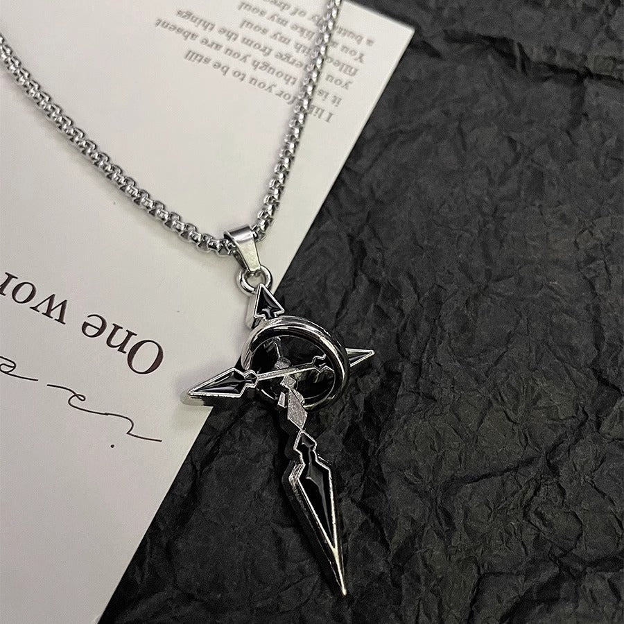 Titanium Steel Cross Necklace Unisex Fashion Sweater Chain