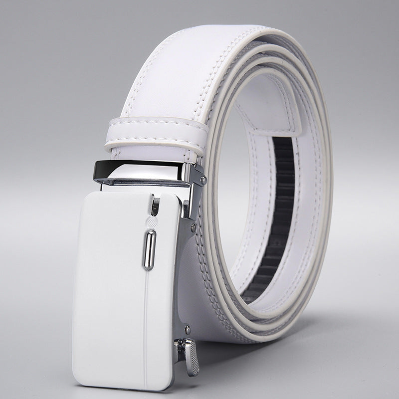 Genuine Leather Men's Belt Automatic Buckle Casual Business Style
