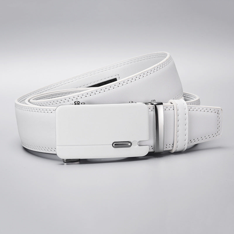 Genuine Leather Men's Belt Automatic Buckle Casual Business Style