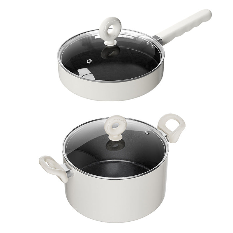 Maifan Stone Non-Stick Frying Pan and Soup Pot Set
