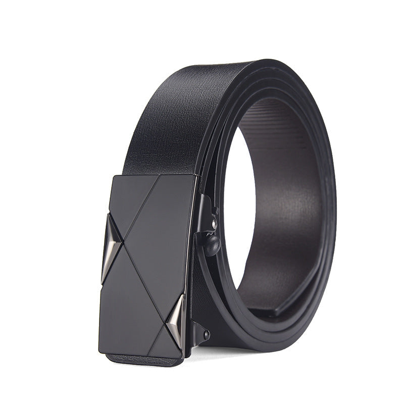 Men's Alloy Automatic Buckle Belt Toothless Business Style