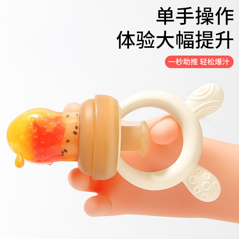 Pushable Food Grade Silicone Baby Fruit and Vegetable Feeder