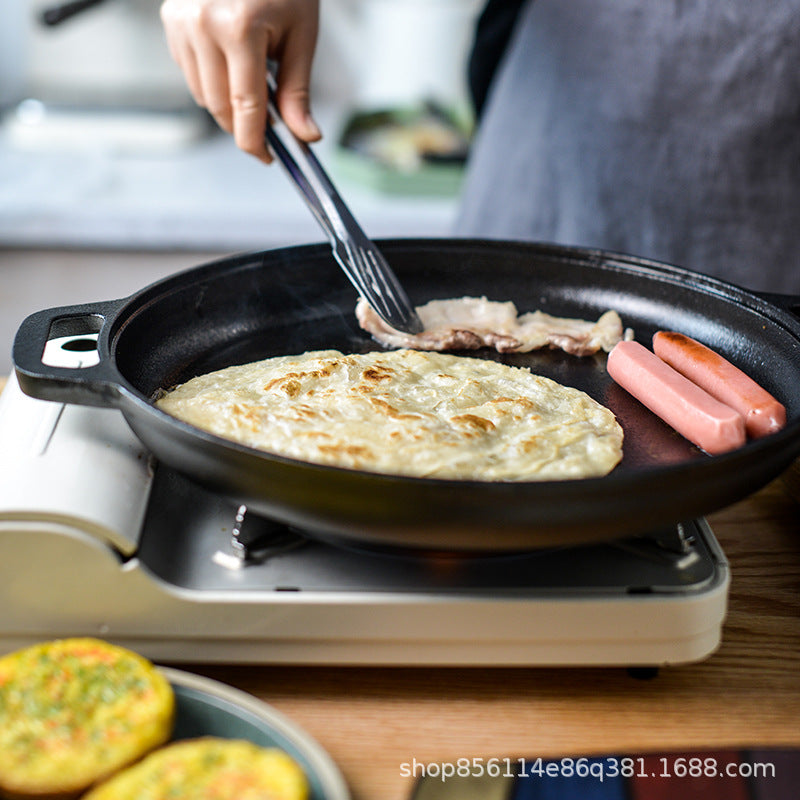 Thickened Cast Iron Pancake Pan, Uncoated Double-Ear