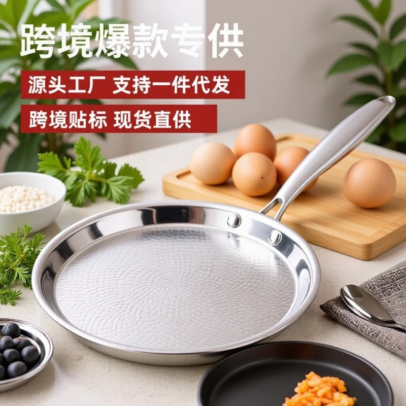 Titanium Hammer Pattern Frying Pan, Uncoated Non-Stick