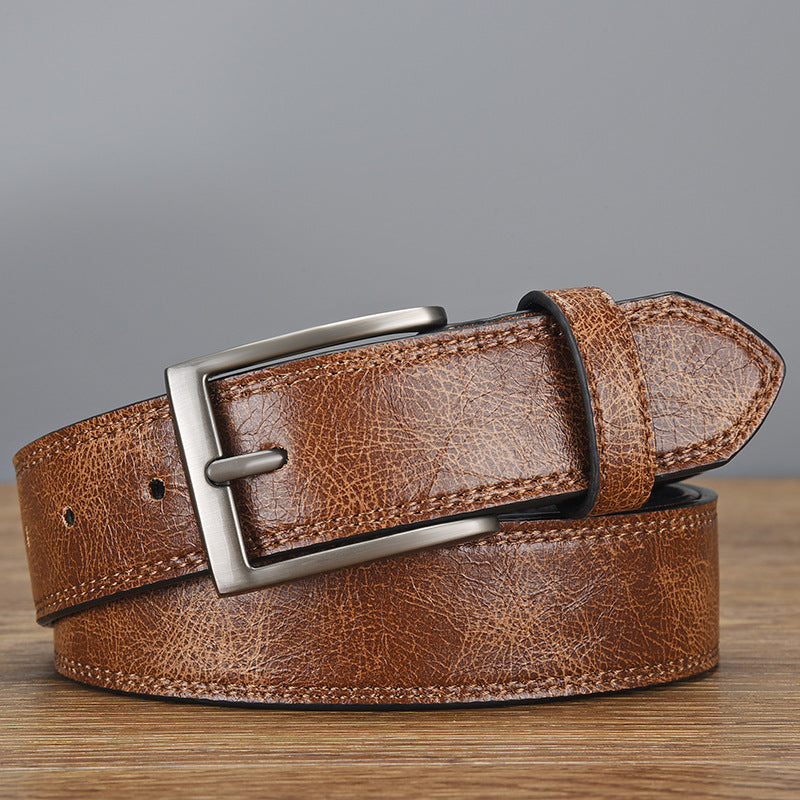 Men's Vintage Buckle PU Leather Belt Casual Wide Style