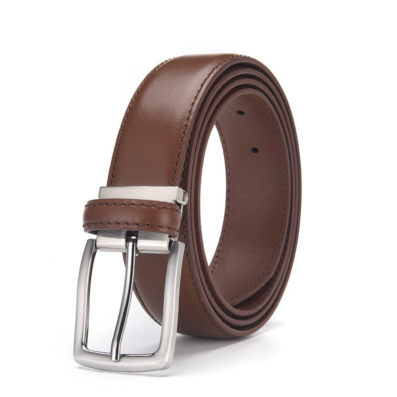 Men's First Layer Cowhide Leather Belt Casual Business Style