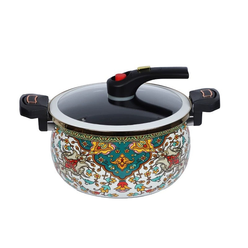 Enamel Micro-Pressure Stew Pot, 7L Flat-Bottom