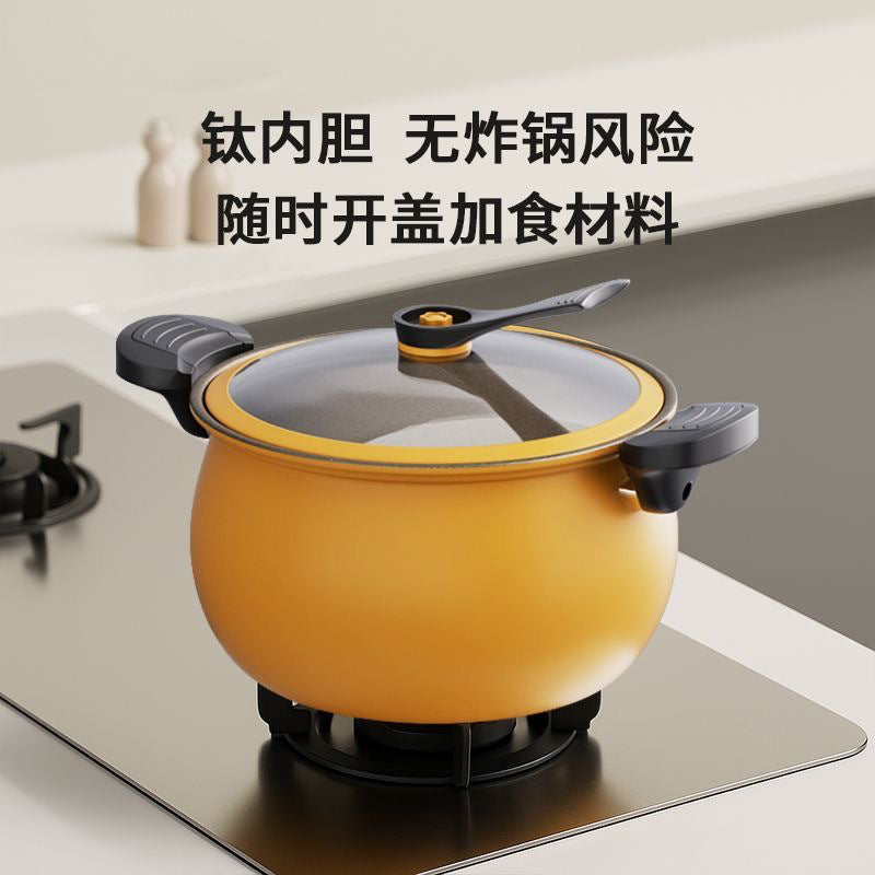 Titanium Non-Stick Micro-Pressure Stewing Pot, Double-Ear