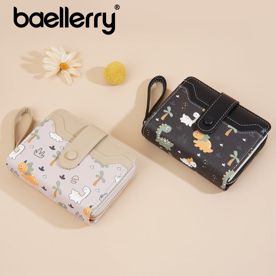 Women's Printed Animal Design Short Wallet with Coin Pocket