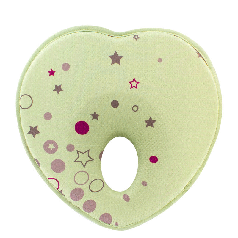 JJOVCE Pure Cotton Heart-Shaped Baby Head Shaping Pillow