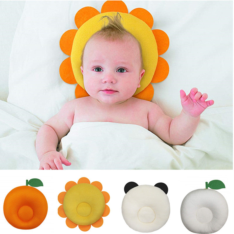 Woofdogs Round 3D Mesh Baby Head Shaping Pillow for Infants