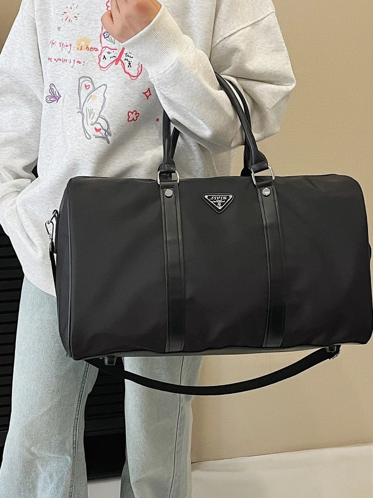 Large Capacity Woven PU Leather Travel Shoulder Bag