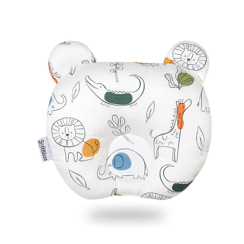 Polyester-Cotton Cartoon Baby Head Shaping Pillow with Ears