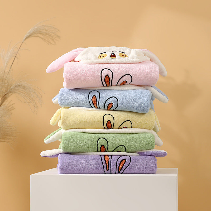 Coral Fleece Hooded Children's Bath Towel Cape for Newborns