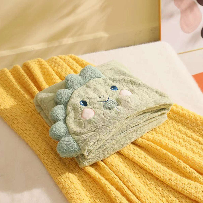 Yunyue Coral Fleece Hooded Baby Bath Towel Poncho