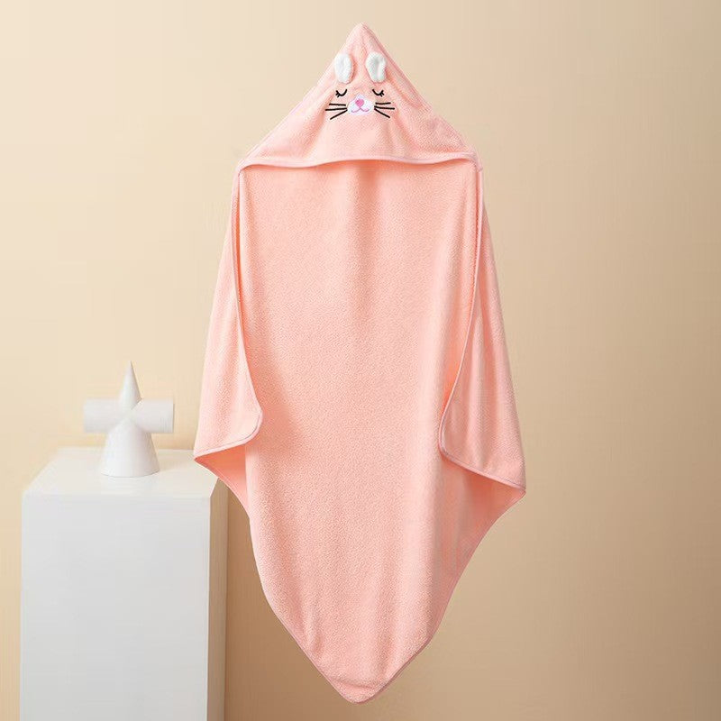 Shurou Coral Fleece Hooded Children's Bath Towel