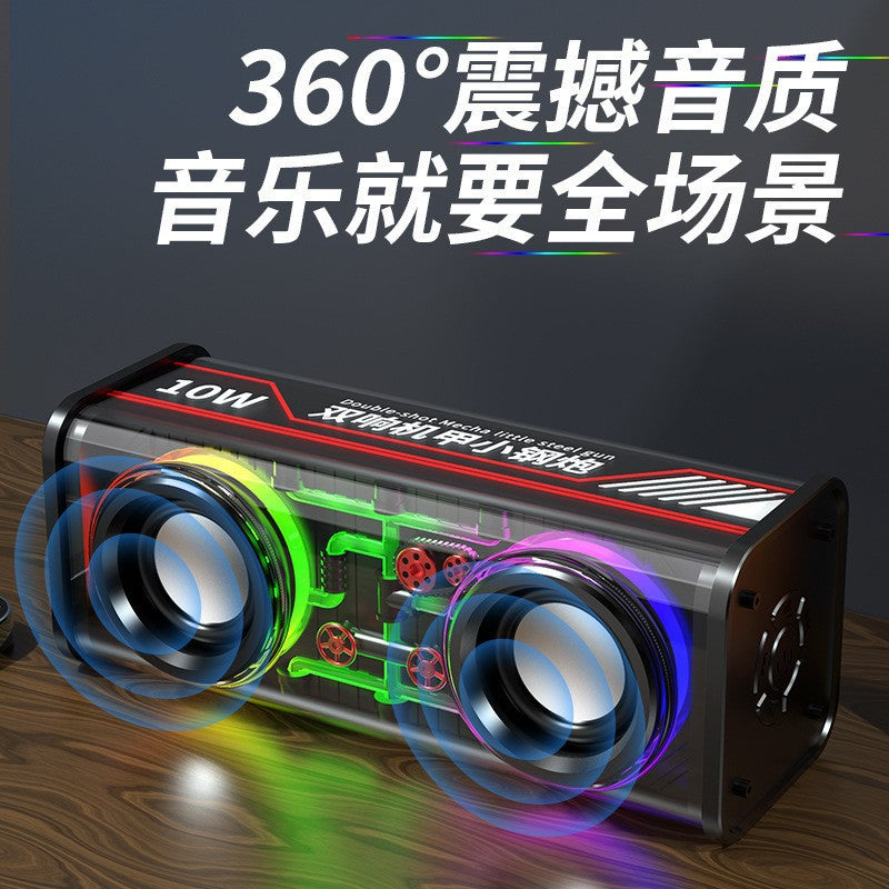 Transparent Armor V8 Bluetooth Speaker with Colorful LED