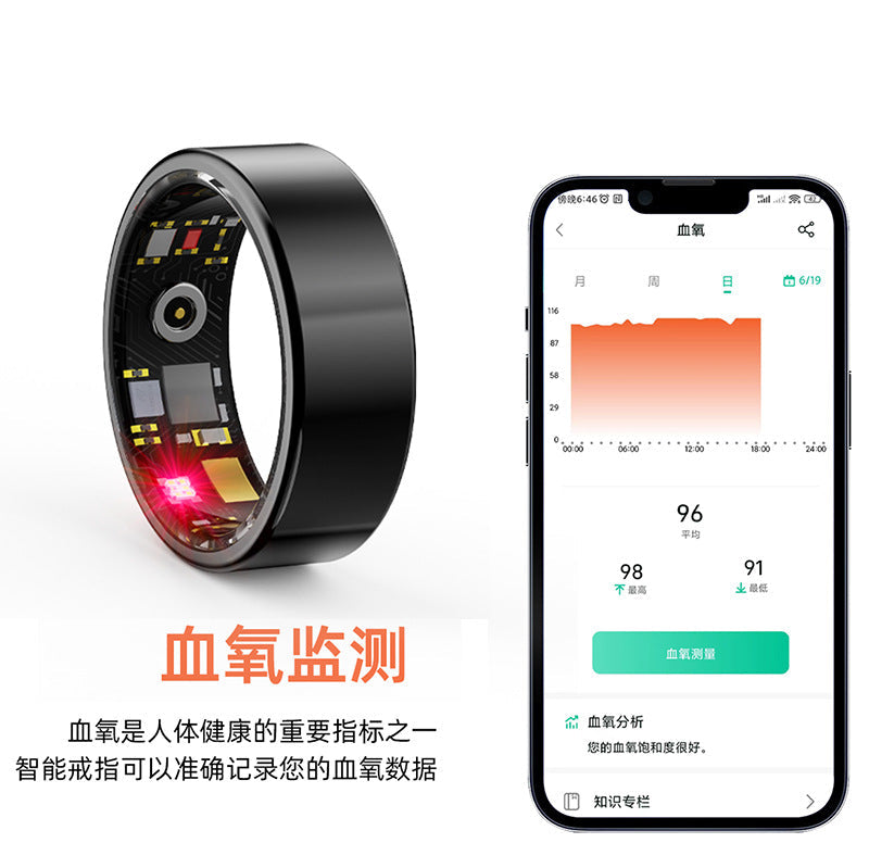 Titanium Steel Smart Ring with Health & Sleep Tracking