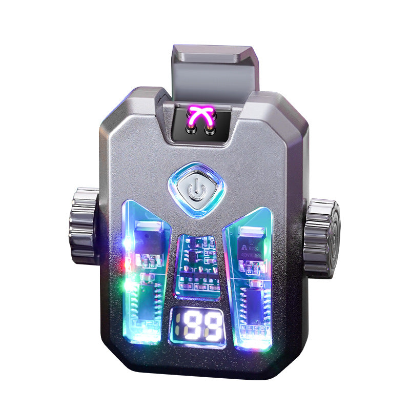 Fingertip Gyro Dual Arc Lighter with COB Light