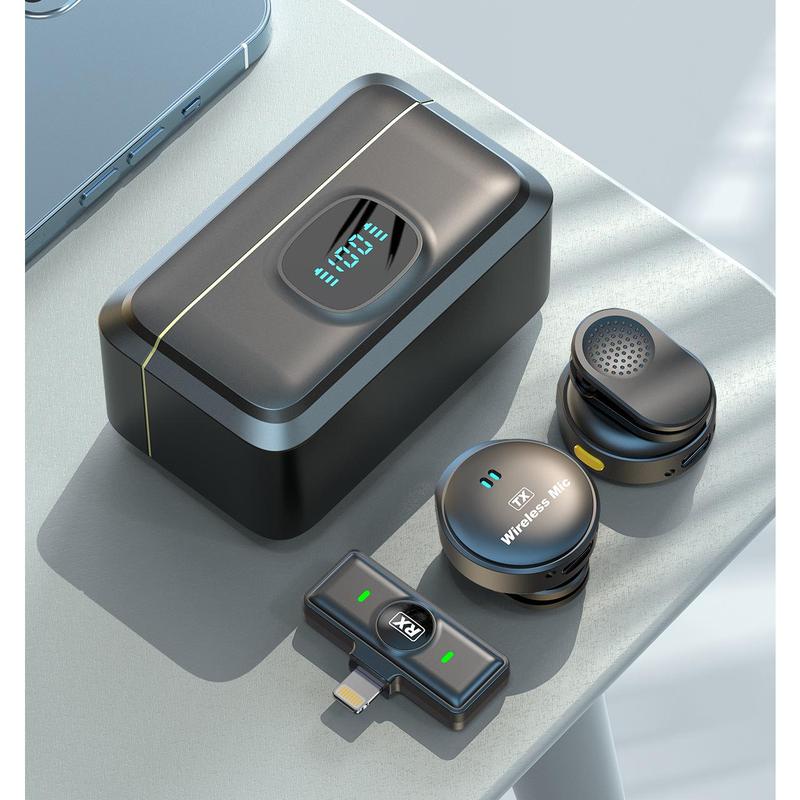 Q8 Wireless Clip Microphone with Digital Display & Noise