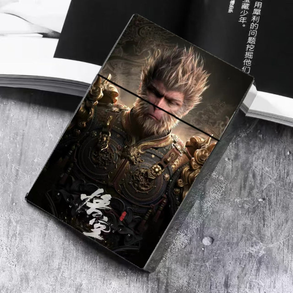 Automatic Push-Open Cigarette Case, Black Wukong Design