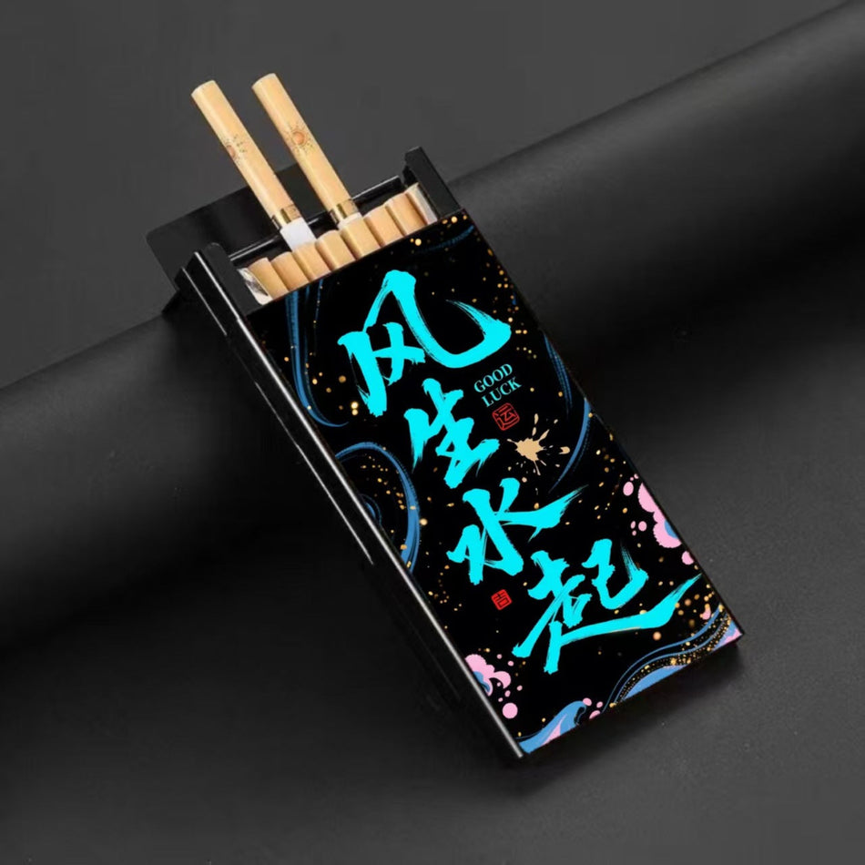 Aluminum Alloy Pull-Open Cigarette Case, Anime Design