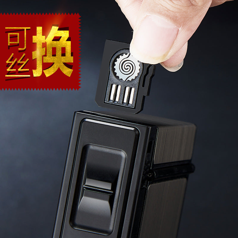 Focus Metal Cigarette Case with USB Lighter, 20-Slot