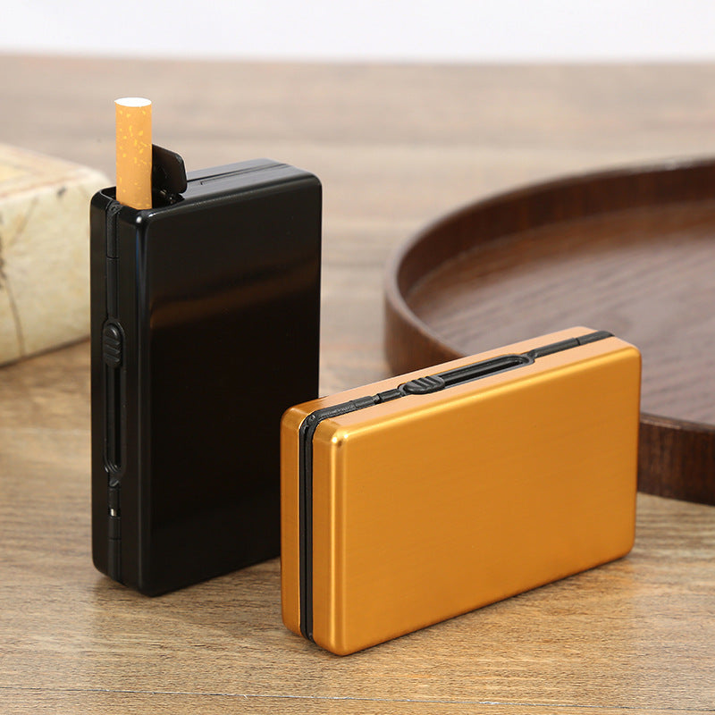 Ultra-Thin Automatic Aluminum Alloy Cigarette Case, 10-Pack