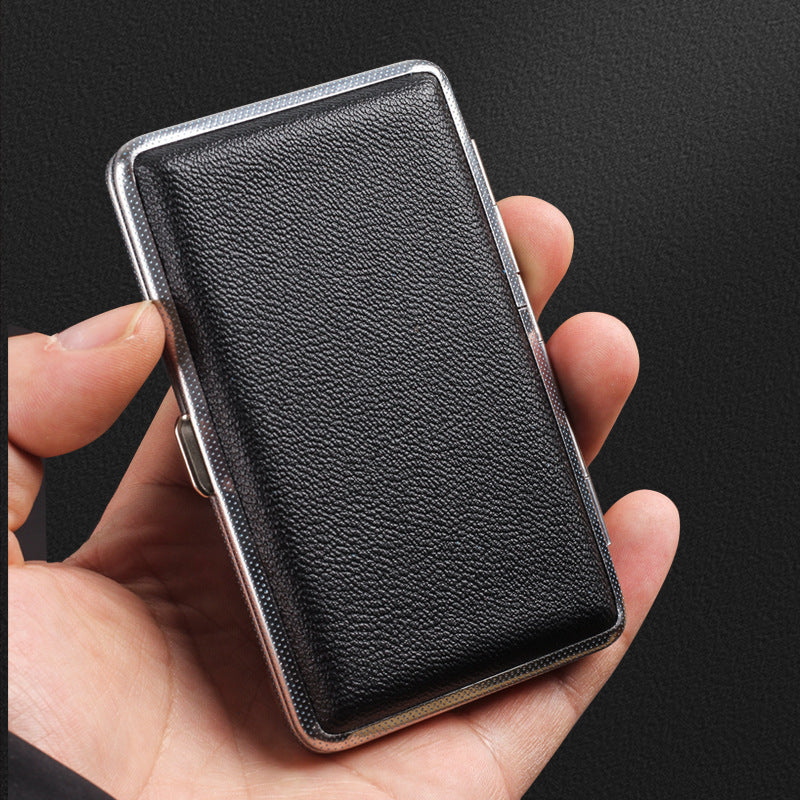 Compact Leather-Style Cigarette Case, Smoking Control Band