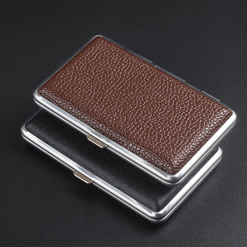 Compact Leather-Style Cigarette Case, Smoking Control Band