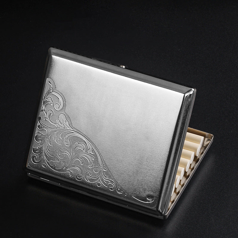 Extended Printed Metal Cigarette Case, Dual-Purpose Design