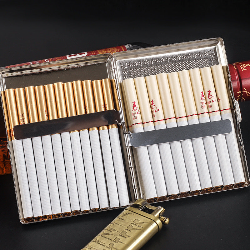 Extended Printed Metal Cigarette Case, Dual-Purpose Design
