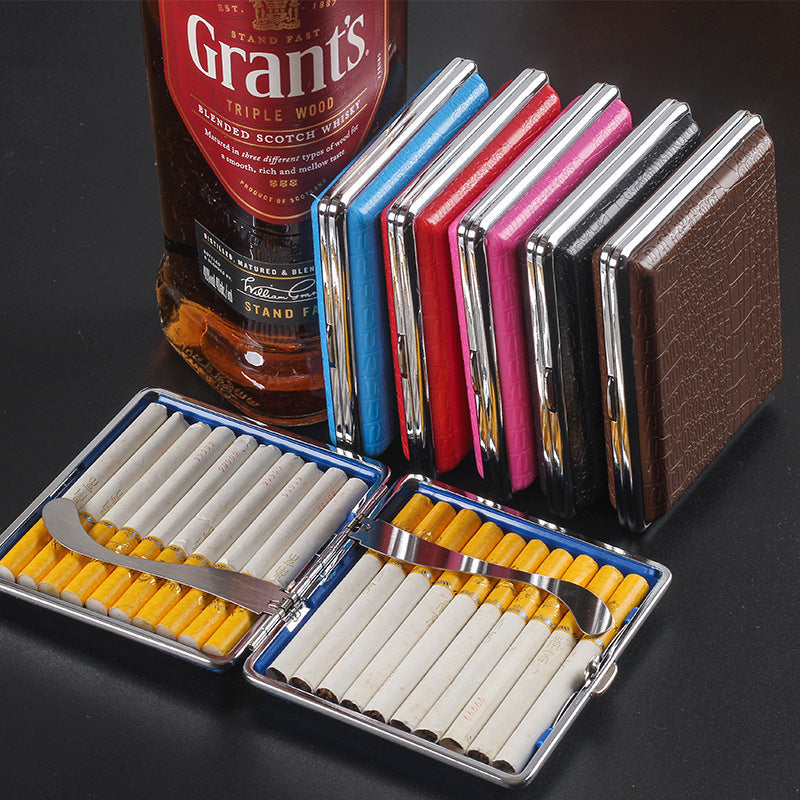 Imitation Crocodile Leather Cigarette Case, 20-Pack Standard