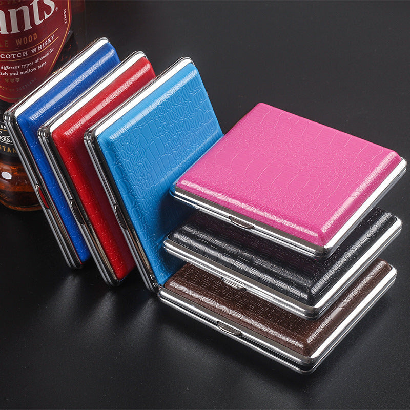 Imitation Crocodile Leather Cigarette Case, 20-Pack Standard
