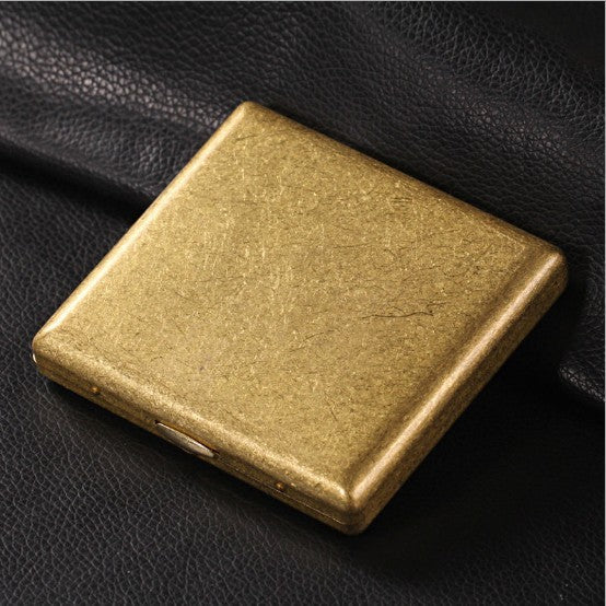 Retro Bronze Metal Cigarette Case, Double Gun Design