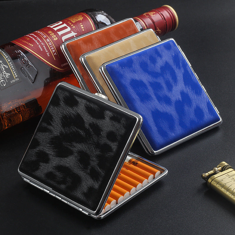 Leopard Print Metal Cigarette Case, 20-Pack Anti-Pressure