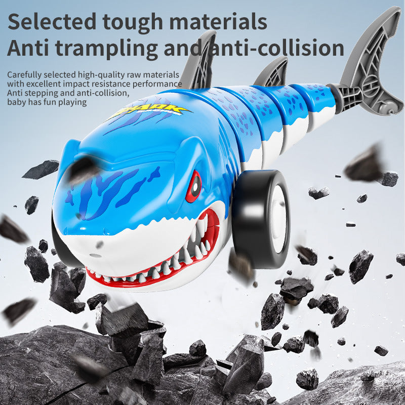 2.4GHz Shark RC Stunt Car with Lights and 360° Tail Rotation