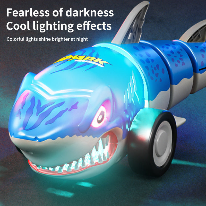 2.4GHz Shark RC Stunt Car with Lights and 360° Tail Rotation