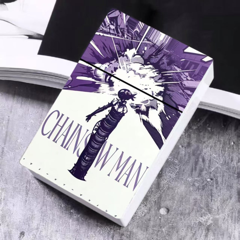 Anime-Themed Plastic Cigarette Case, Chainsaw Design
