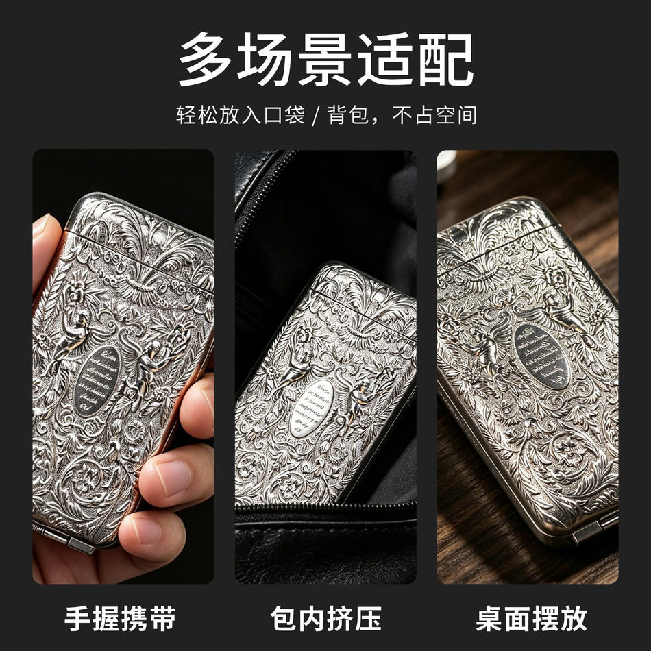 Peaky Blinders Style Metal Cigarette Case for Slim Cigarettes