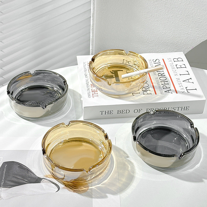 Round Glass Ashtray, Classic Minimalist Design